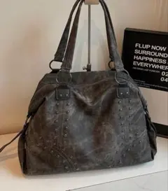 NOJESSノジェス レザーバッグ ブラックスタッズ金2way ショルダーy2k 