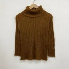 Scoop スクープ モヘヤニット オレンジ 古着 タートルネック セーターのサムネイル
