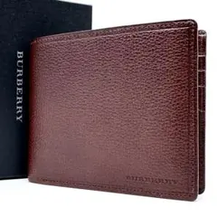 未使用✨BURBERRY バーバリー 二つ折り財布 しぼ革 ノバチェック 茶系