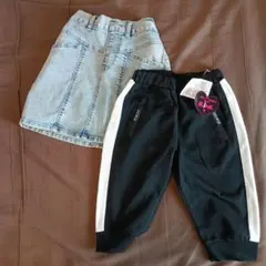 デニムスカートとハーフパンツ 2点セット 130