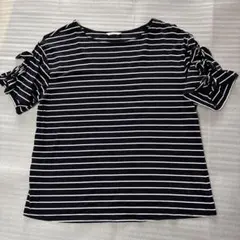 Rose Tiara ボーダーTシャツ 袖口リボン付 42のサムネイル