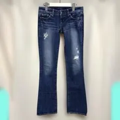 y042922 BLACK by MOUSSY デニムジーンズ　24　ダメージ