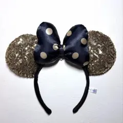 ディズニー カチューシャ ミニー スパンコール ゴールド