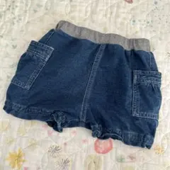 無印　デニム　ショートパンツ かぼちゃパンツ　80