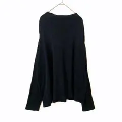 MUJI 無印良品 長袖トップス【XL】無地 シャツ ブラックレディースシンプル