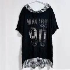 フード付きオーバーサイズTシャツ MALIBU 90