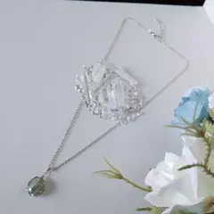 フローライト 天然石 サージカルステンレス ネックレス ペンダント