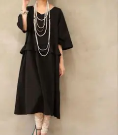 《極美品》somari 廃盤品　お呼ばれフリルデザインワンピース ブラック