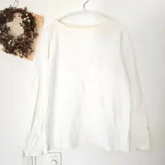 無印良品 MUJI 長袖 Tシャツ Mサイズ ホワイト 白 シンプル 無地