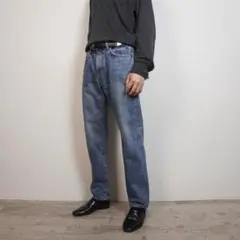 EDWIN ストレートデニムジーンズパンツ ウォッシュ加工 ブルー/CZ51