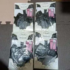 ブラック あみタイツ ガーターレース付き　4枚セット 　МからLサイズ