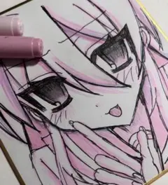 オリジナル 手描き アナログイラスト 色 紙 萌え絵