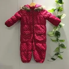 sweet melon スノーウェア 80 赤 ドット ジャンプスーツ 雪遊び