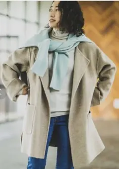 スピックアンドスパンspickandspan☆美品ノーカラーコート38