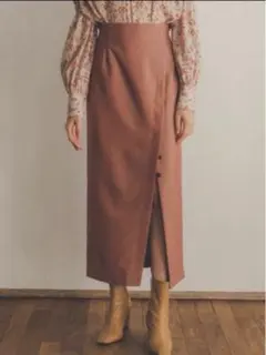 Clane SLANT SLIT STRAIGHT SKIRT ピンクのサムネイル