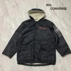 90s コンバース ナイロンジャケット 中綿ジャケット 裏ボア ビッグ刺繍ロゴ