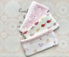 即納＊入園＊もっちり＊オーガニック＊ガーゼハーフハンカチ＊3枚セット＊9