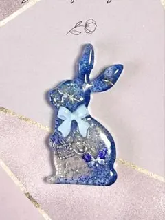 281 ヘアゴム 空色うさぎ レジン - メルカリ