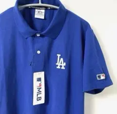 MLB ドジャース　ポロシャツ　半袖　Lサイズ　大谷翔平　暗めブルー