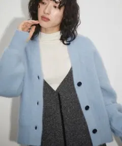 アダムエロペ　ファーニットカーディガン　FOX混　フォックス