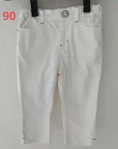 白　コットン　パンツ 90ｃｍのサムネイル
