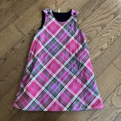 【ラルフローレン110cm】チェック リバーシブル＊ジャンバースカート
