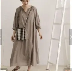 DOORS ボイルギャザー　ワンピース　ベージュ