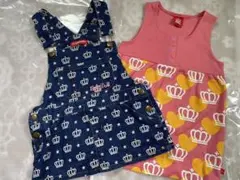 ベビードール　ジャンパースカート100センチ2着セット