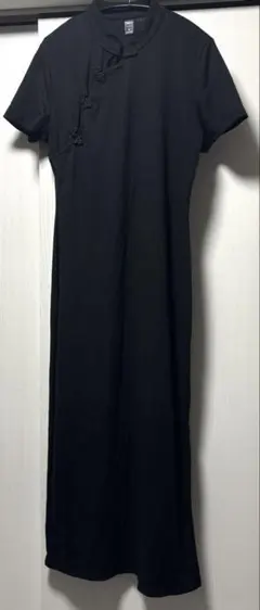 半袖　チャイナ風　黒　SHEIN Dazy XL タイトワンピース　ロング