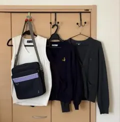 【学生 制服必需品4点セット】カーディガン・ベスト・ショルダーバッグ※値下げ可能
