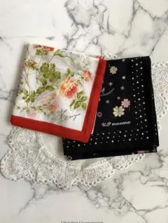 新品未使用　レディースブランドハンカチ 綿100%  2枚セット