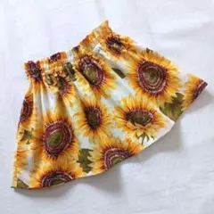 ギャザーたっぷりスカート 80cm アイボリー ひまわり