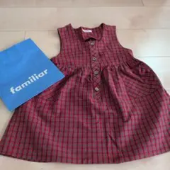 familiar チェック柄 ノースリーブワンピース 110