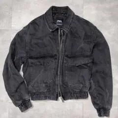 【美品】ZARA デニムジャケット ブラック Sサイズのサムネイル