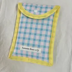 【色違いあり】文庫本サイズ ブックカバー パステルチェック ハンドメイド