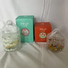 アテリアレトロ 花柄ガラスキャニスター 約15cm