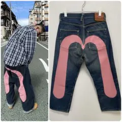 EVISU 十周年記念Lot.2001 W32×L35ピンク大黒 ビッグカモメのサムネイル
