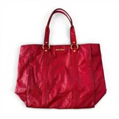 Miu Miu Archive Leather Tote Bag Red⁠のサムネイル
