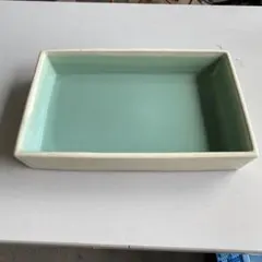 値下げ　刻印あり 花器 生け花 花瓶 水鉢 水盆 陶器 華道 薄緑