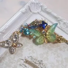 バタフライヘアクリップ　ハンドメイド