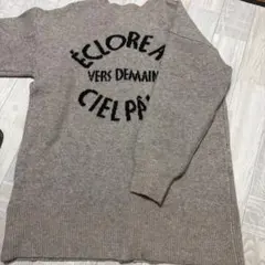 LEPSIM♡ベージュ 文字入り ニットセーター 長袖