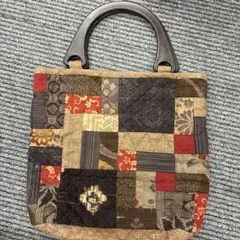 「新品未使用 手作り 和柄 パッチワーク バッグ 和装 着物 ハンドバッグ」
