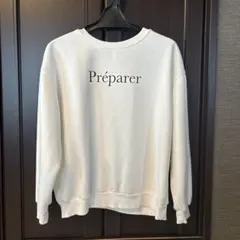 【GLACIER】トレーナー　L ホワイト ロゴ　プリント　美品　ボア