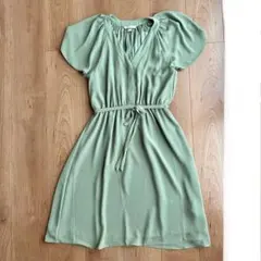 H&M グリーン ひざ丈ワンピース XS