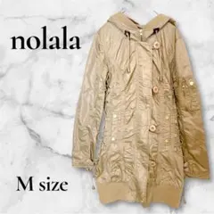 【nolala】ミリタリーパーカー (M) ベージュ フード付き