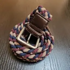 編み込みカジュアルベルト ネイビー ボルドー