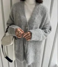 bow.a ボウエー　アルパカカーディガン　グレー