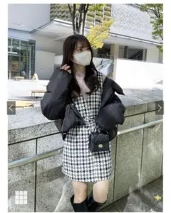 GRL ベルト付きチェック柄ツイードジャンパースカート al199 Mサイズ