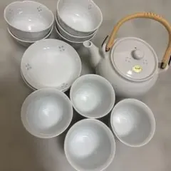 有田焼 菊峰 茶器セット 急須 湯呑み 小鉢 和食器