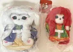 mofusand モフサンド 歌舞伎にゃん ぬいぐるみ マスコット 2点セット
